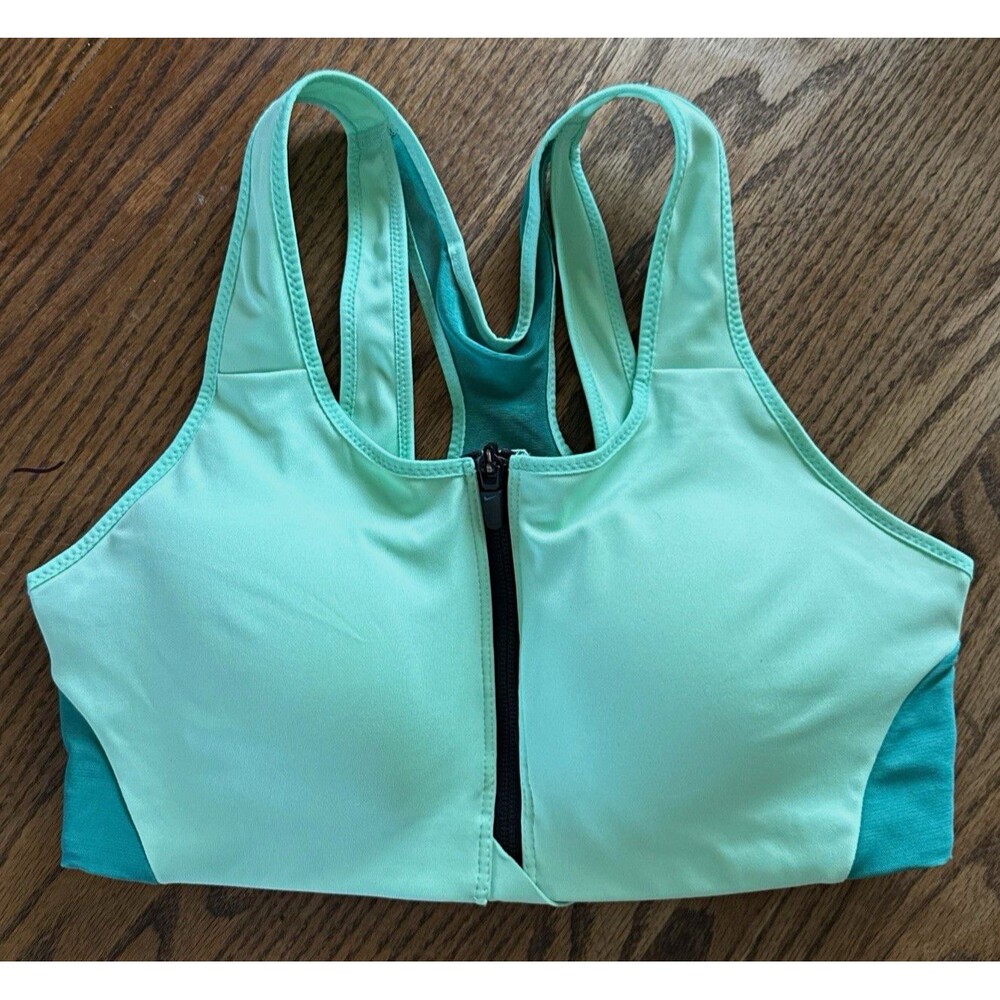 Nike Dri-FIT Women’s Green Zip Front Crossback Sports Bra Size M